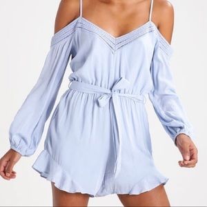 Bardot light blue long sleeve romper